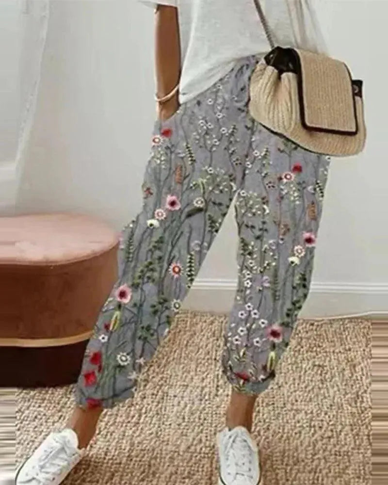 Baumwoll-Leinen-Hose Damen - Casual - Atmungsactive und bequem - Ideal für heiße Tage