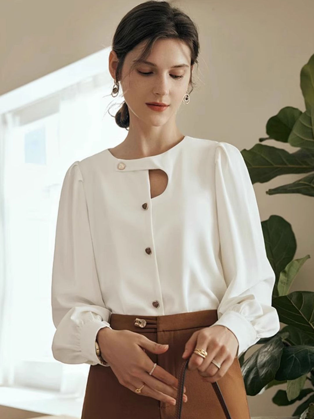 Farima Bluse | Vintage Bluse mit langen Ärmeln