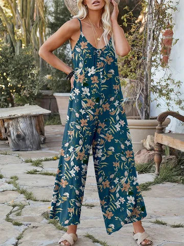 Greta - ärmelloser Jumpsuit mit Druck