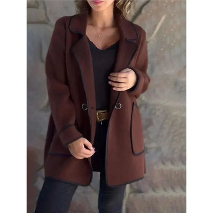 Raffinierter schwarzer Longline-Mantel für Frauen