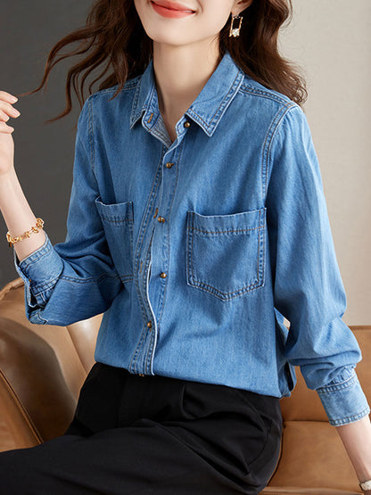 Fabianne Shirt | Lässiges Langarm-Denimhemd