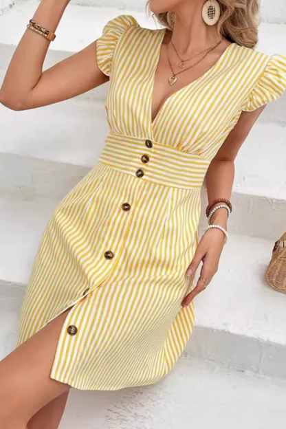 Elise | Damen Shirt-Kleid mit V-Ausschnitt
