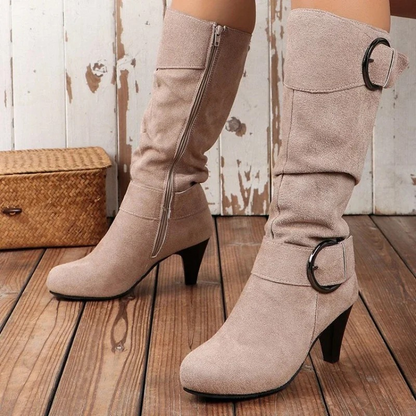 Stiefel mit runder Spitze und Schnalle - Rheane