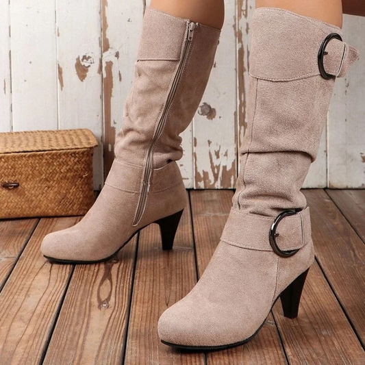 Stiefel mit runder Spitze und Schnalle - Rheane