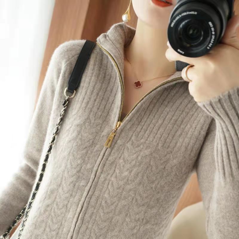 Damen-Strickjacke mit Reißverschluss