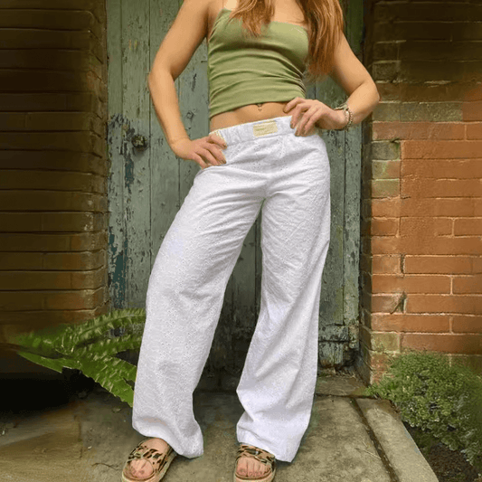 Hose mit weitem Bein - Streifen - Bequeme Passform - Sommerlicher Anlass