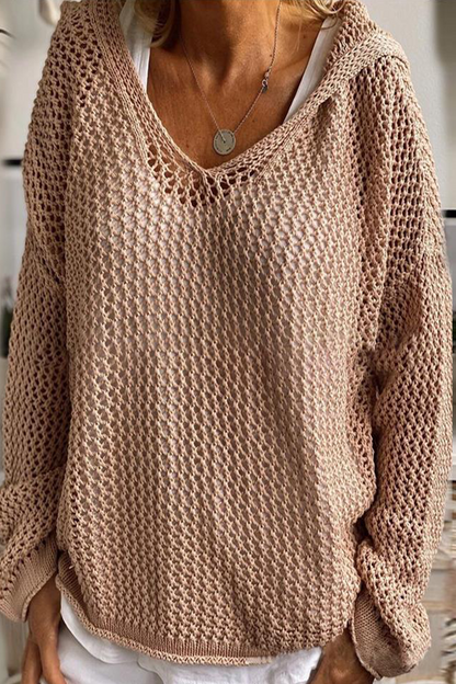 Paula - Strickpullover mit Kapuze