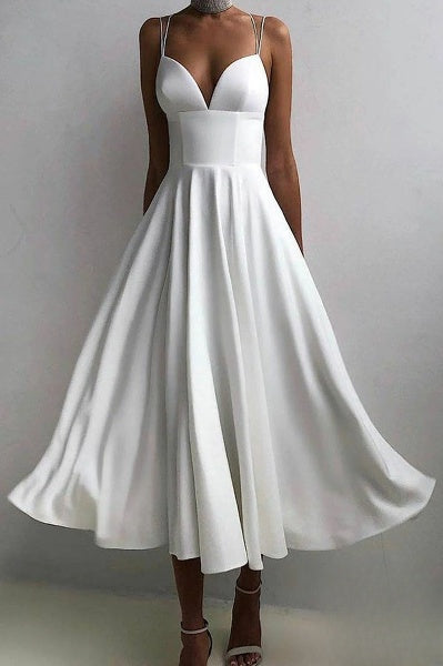 Monroe - Maxikleid mit V-Ausschnitt und Rücken ohne Rüschen