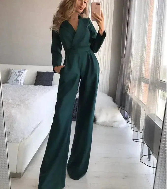 Jumpsuit - Schick und feminin - Lange Ärmel - Perfekt für Büro und Abendausflüge