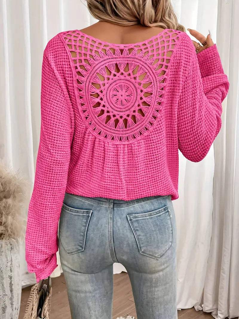 V-Ausschnitt Strickpullover für Frauen