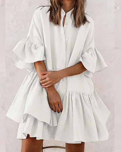 Deina - Unifarbenes Damen-Minikleid für den Alltag