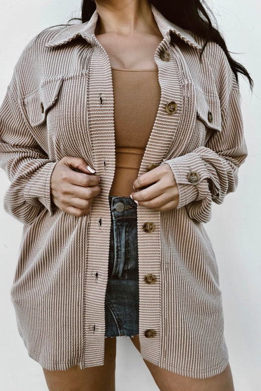 Oversize-Jacke in Kohlegrau mit hängenden Schultern und Kordeln