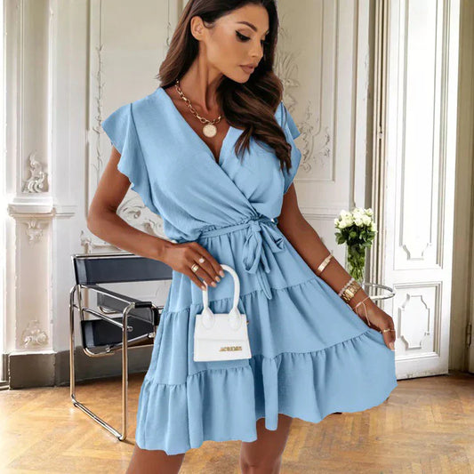 Aveline - Kleid in A-Linie mit kurzen Ärmeln
