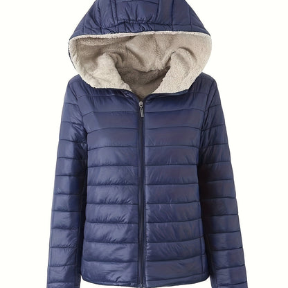 Nina | Warme Plüschjacke mit Reißverschluss und Kunstfellfutter