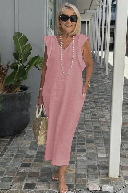 Freizeitkleid aus Baumwolle und Leinen