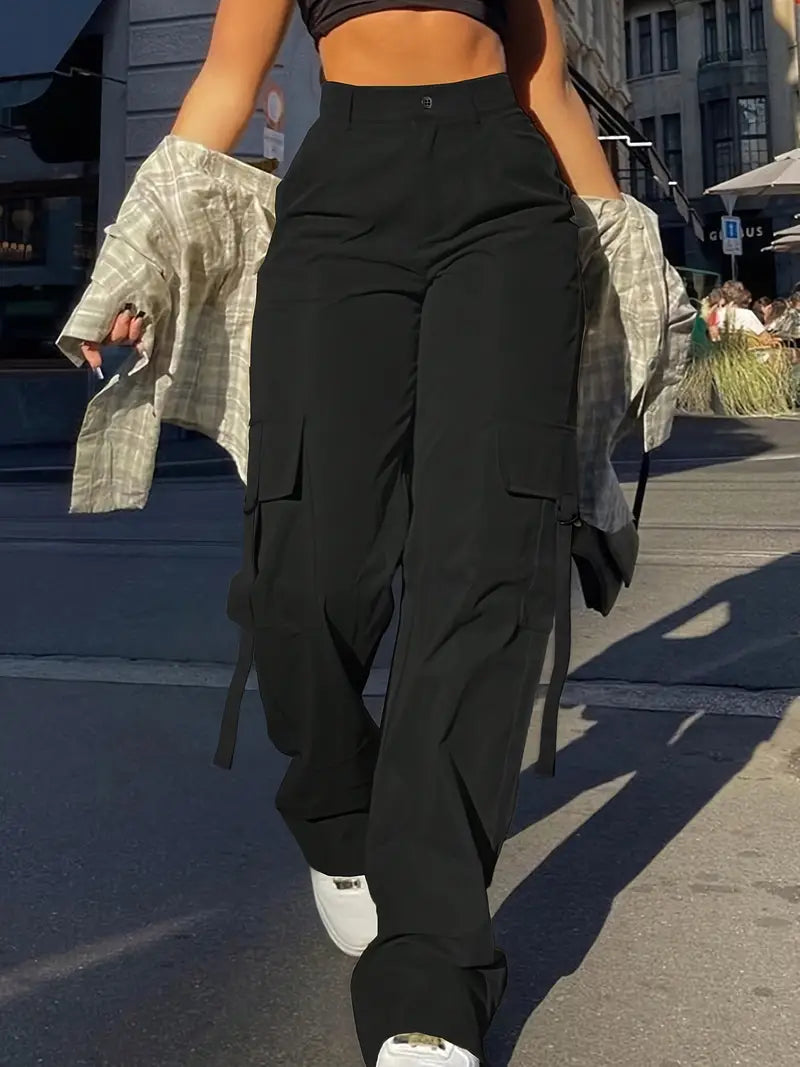 Tara - Unifarbene Cargohose für Frauen