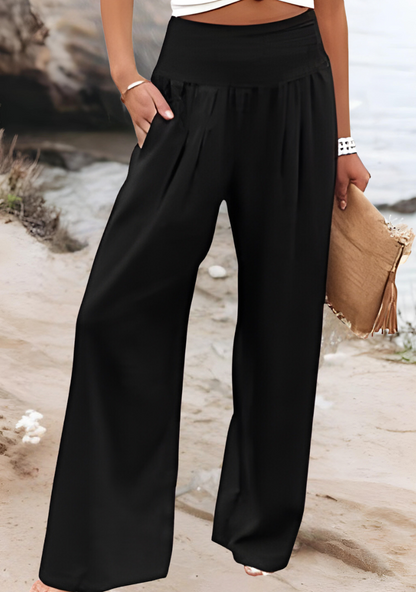 Iris | Bohemian Palazzo Hose | Elegant & Luftig | Smock Waist