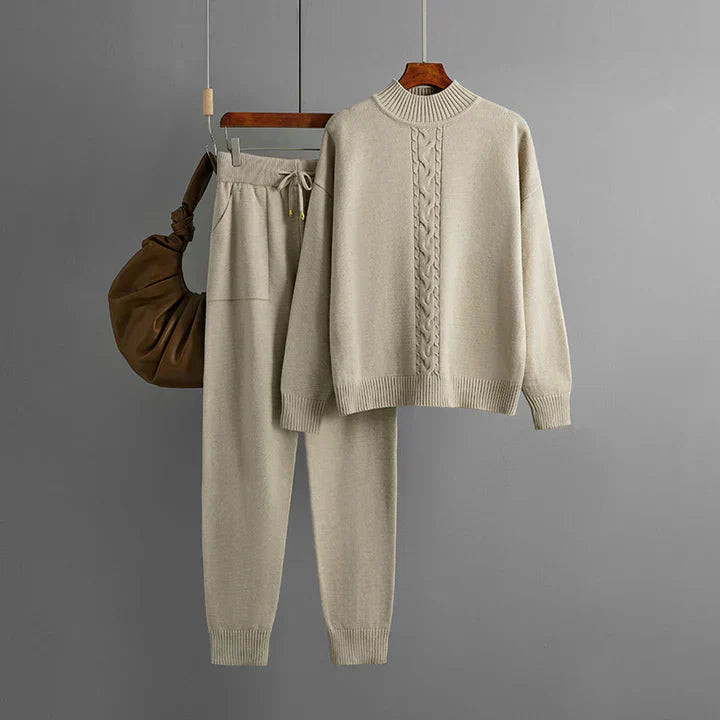Amelie - Winterset aus Strick mit Rollkragenoberteil und Hose für Frauen