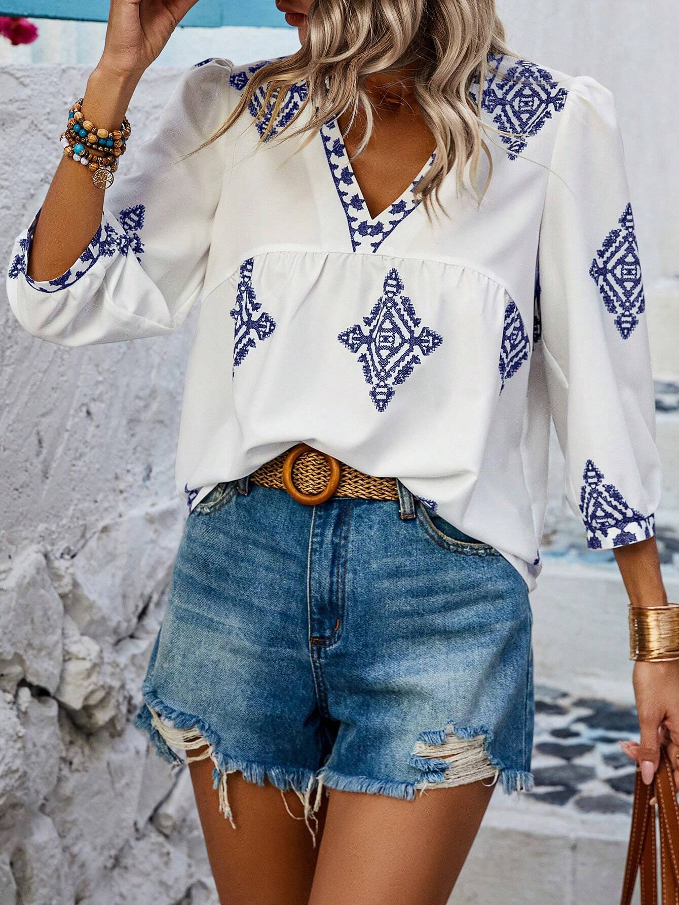 Esme Bestickte Bluse