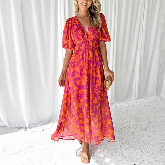 Kathy - Maxikleid mit V-Ausschnitt
