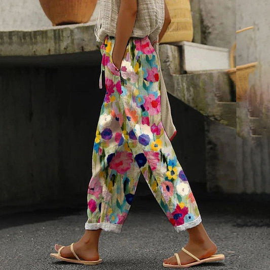 Hose mit attractiveem Druck und Seitentaschen