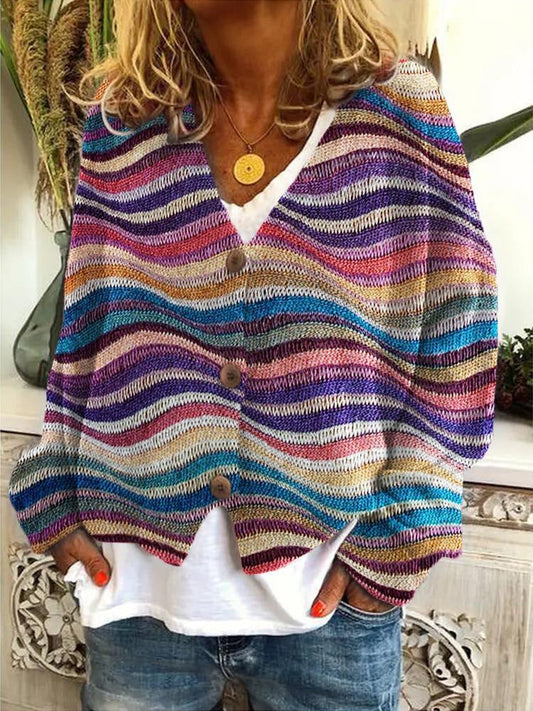 Weiche bedruckte Strickjacken für Frauen