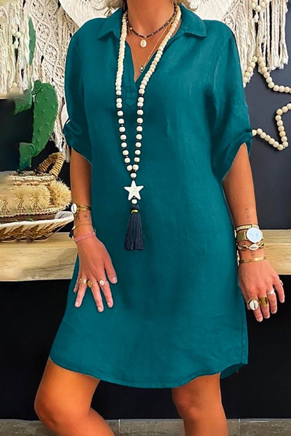 Joann Hemdkleid mit umgeschlagenen Ärmeln
