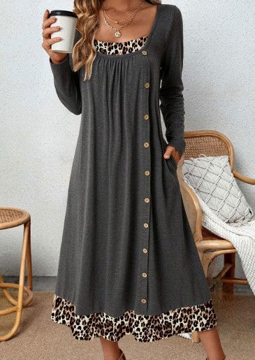 Bonnie - Lässiges A-Linien-Kleid für Damen mit Leopardenmuster