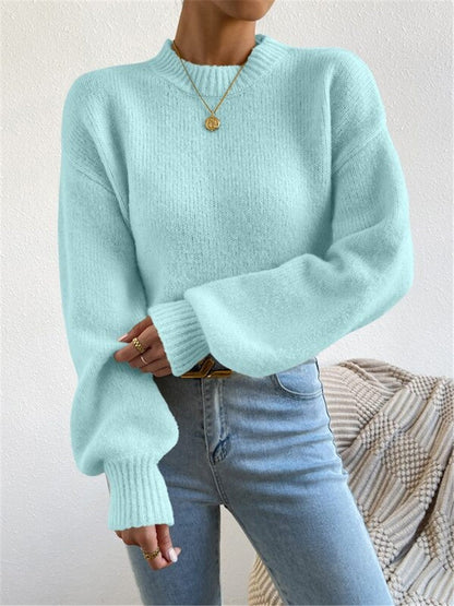 Amelie - Damenpullover mit langen Ärmeln und Stehkragen