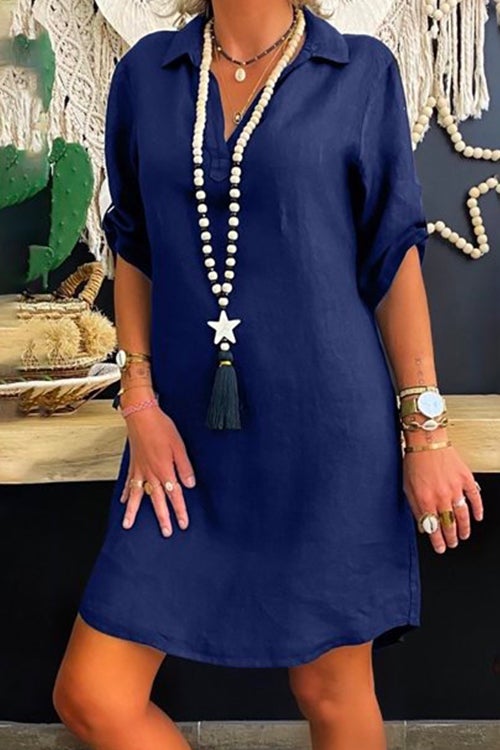 Joann Hemdkleid mit umgeschlagenen Ärmeln