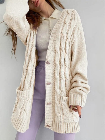 Übergroße, gestrickte Strickjacke für Frauen - elegant und bequem