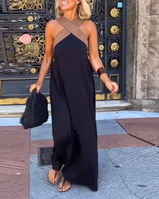 Crossover-Halfterneck-Kleid mit unwiderstehlichem Charme