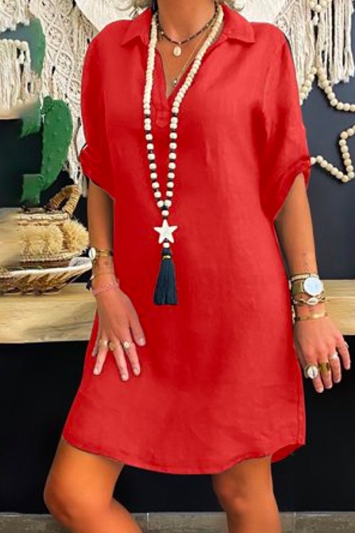 Joann Hemdkleid mit umgeschlagenen Ärmeln