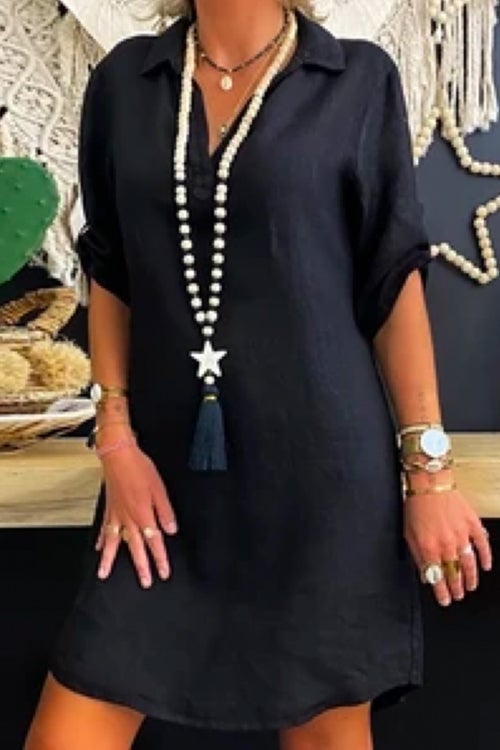 Joann Hemdkleid mit umgeschlagenen Ärmeln