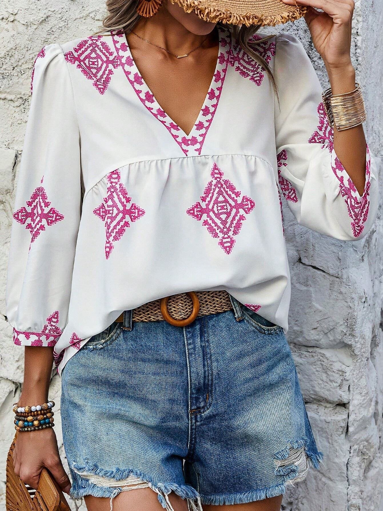 Esme Bestickte Bluse