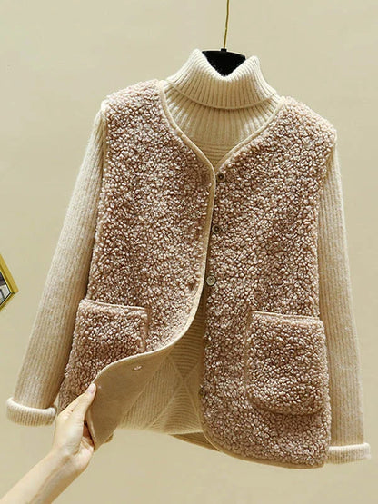 Linda - Warme ärmellose Strickjacke aus Lammwolle für Frauen