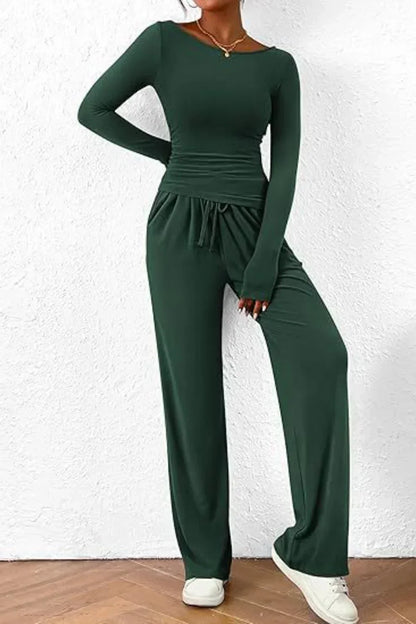 Amalia - Elegantes Set mit langärmeligem Oberteil und Hose für Frauen