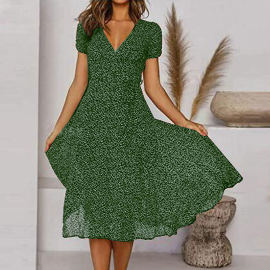 Luftiges Sommerkleid in A-Linie mit V-Ausschnitt