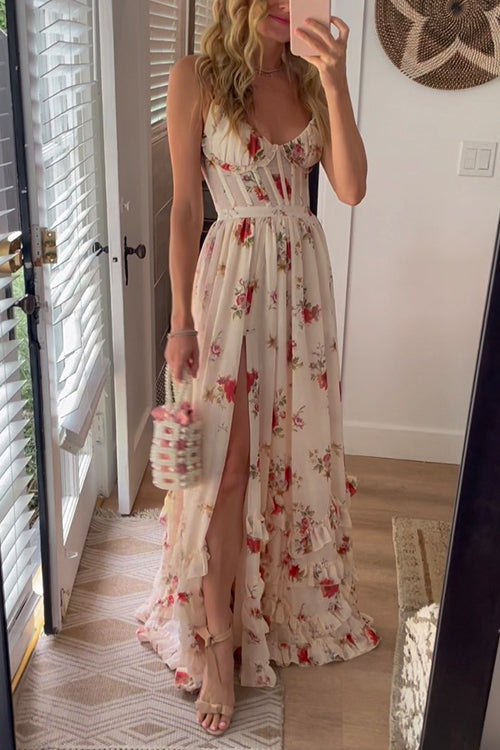 Langes Kleid mit Blumenmuster