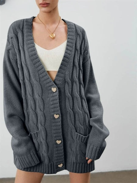 Übergroße, gestrickte Strickjacke für Frauen - elegant und bequem