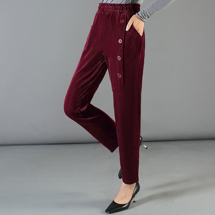 Leslie - Gefütterte Velourhose