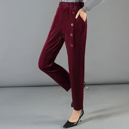 Leslie - Gefütterte Velourhose