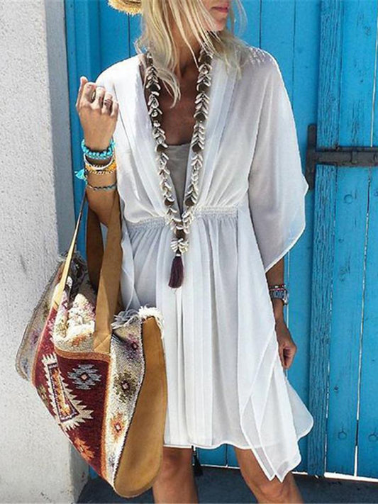 Damen-Sommerkleid mit asymmetrischem Schnitt für den Strand