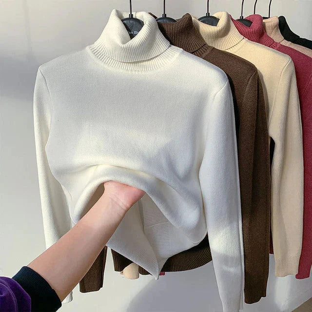 Dahlia - Stylischer Fleece-Rollkragenpullover für Frauen
