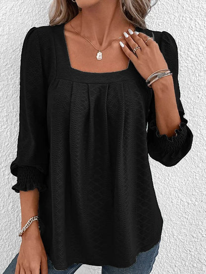 Sabrine Bluse | Baumwollbluse mit quadratischem Ausschnitt