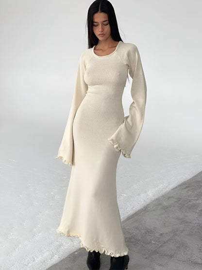 Halina | Elegantes und sexy Kleid mit Rüschen am Rücken