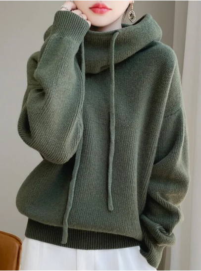 Eleganter Winterpullover mit Kapuze für einen lässigen Look