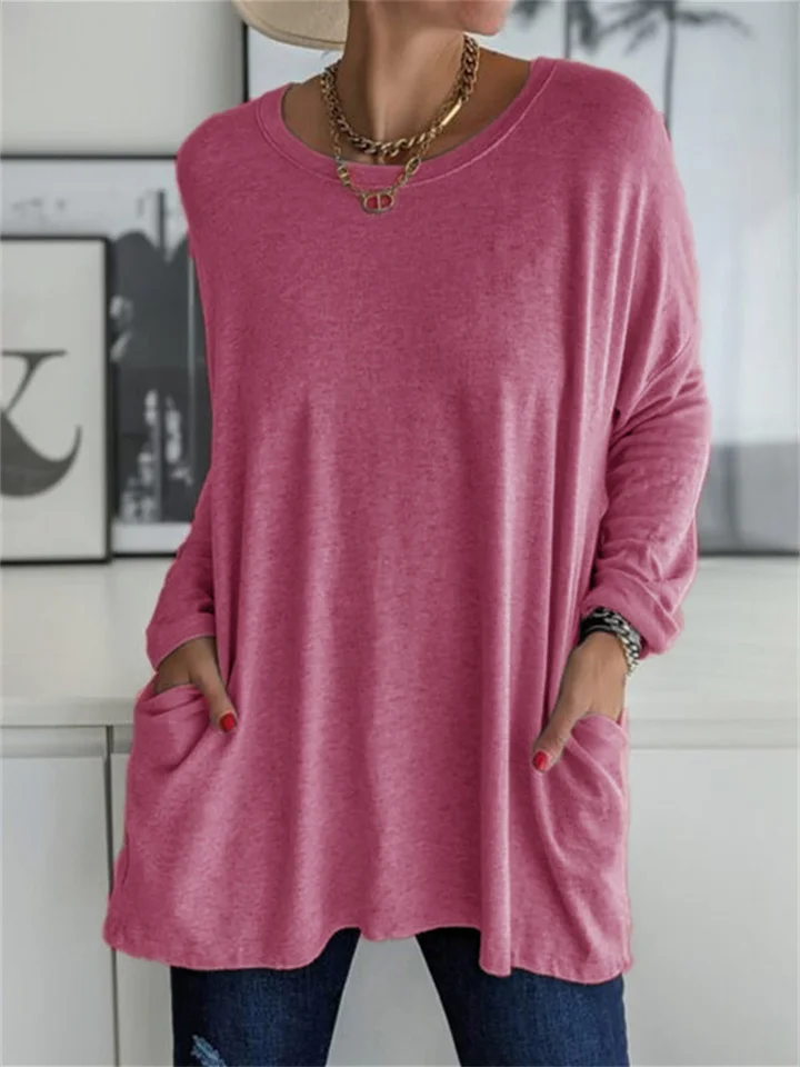 Lockere Bluse mit Tasche für den alltäglichen Auftritt