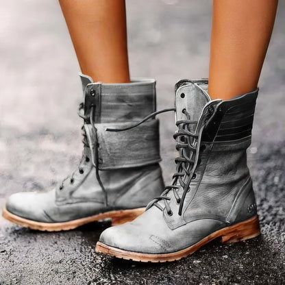 Birgit - Zeitlose und gemütliche Retro-Lederstiefel
