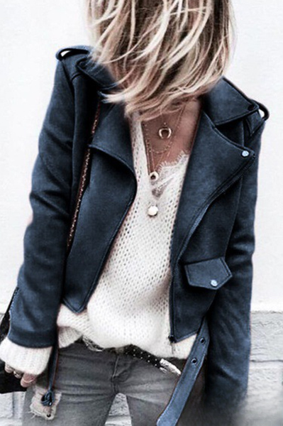 Elegante Freizeitjacke mit Patchwork-Elementen